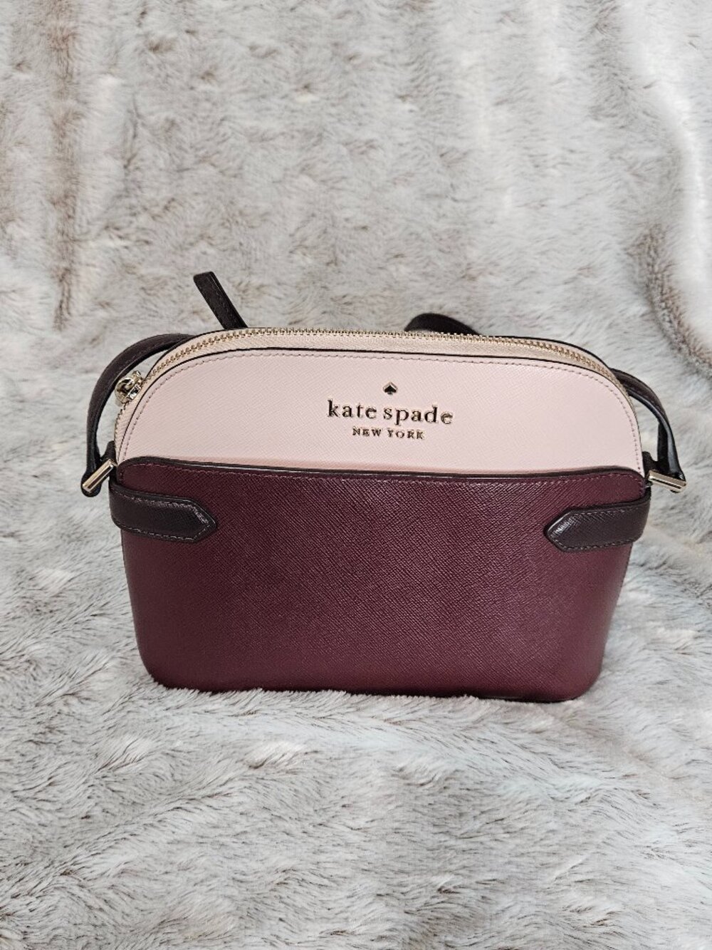 Kate Spade Staci Colorblock Dome Leather Crossbody Bag Rose Smoke/Pink {#817-3}